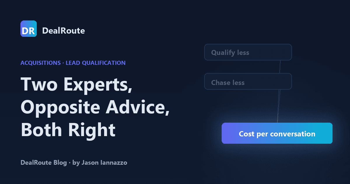 Two experts gave opposite advice about disqualifying leads. Both of them were right.