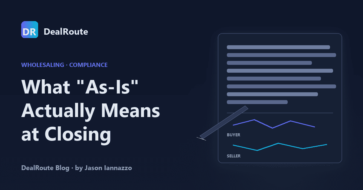 What "As-Is" Actually Means at Closing